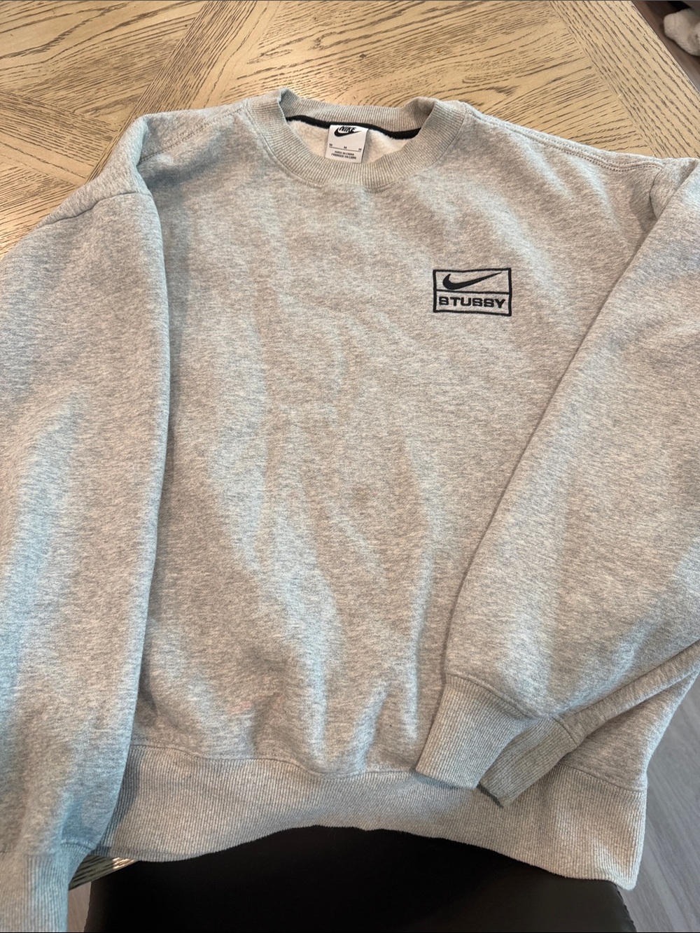 Nike Gray Crewneck Sweatshirt with Small Chest Logo